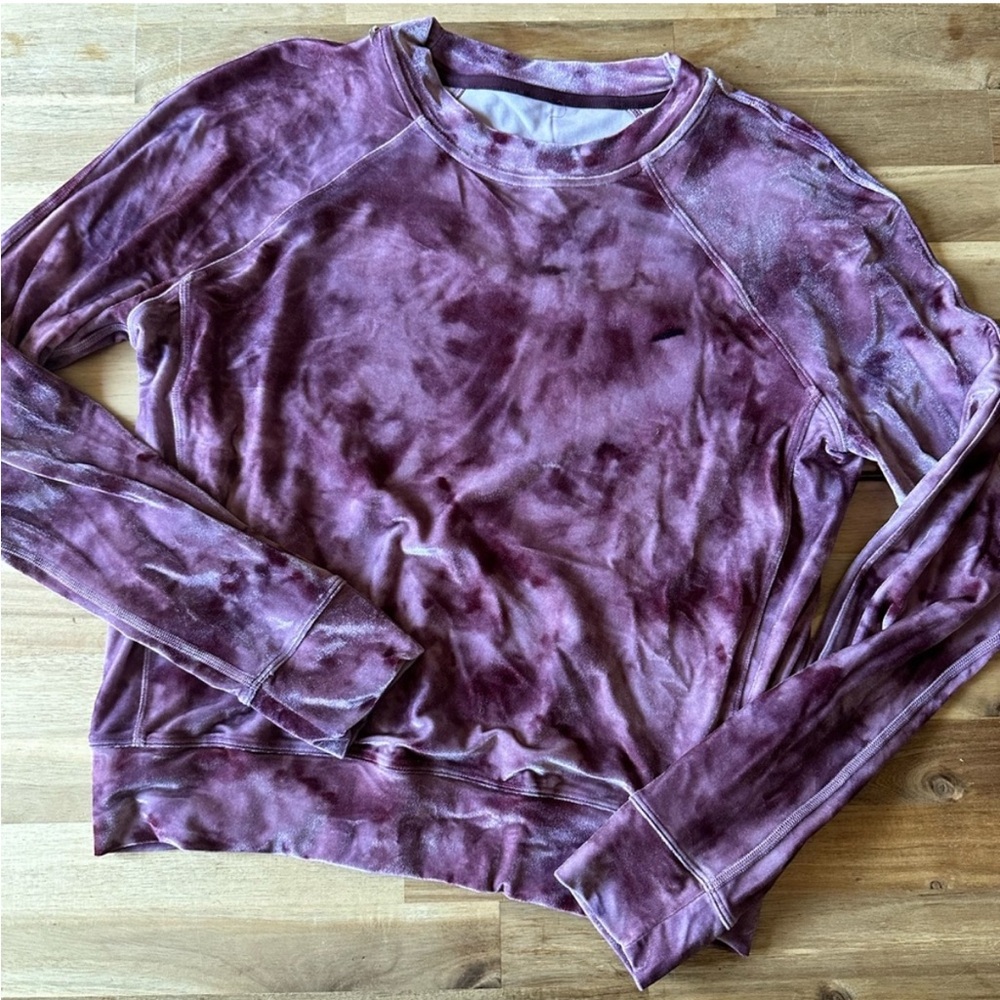NWOT Lululemon Velour Warm Down Crew Pink Tie Dye 6